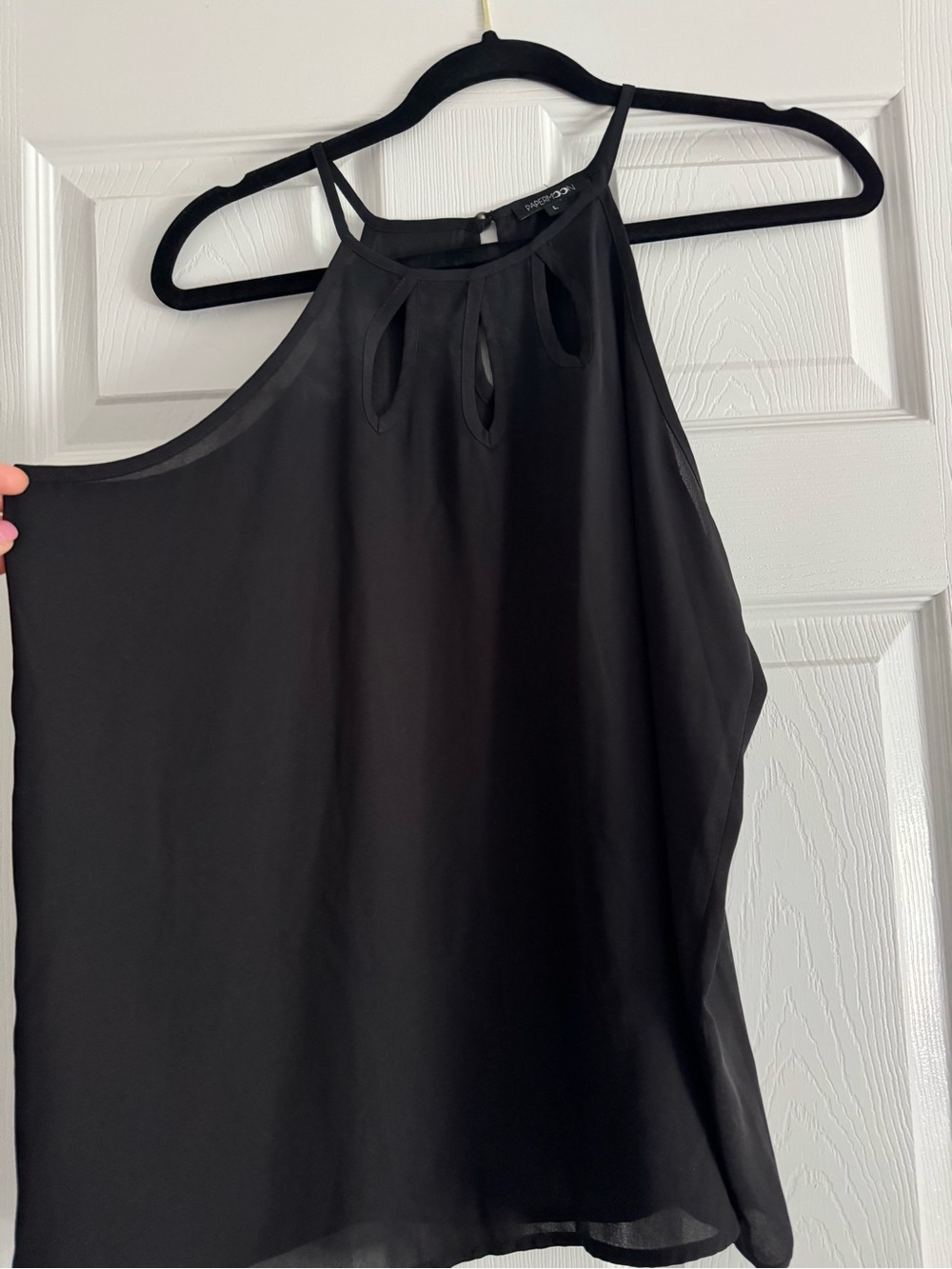 Papermoon Black Chiffon Halter Tank